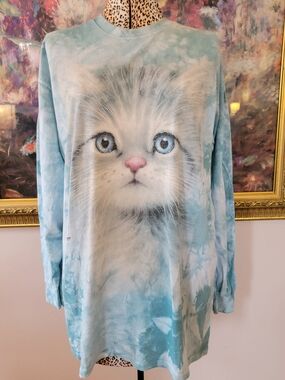 90s The Mountain Kitten Sky Bkue Tie Dye